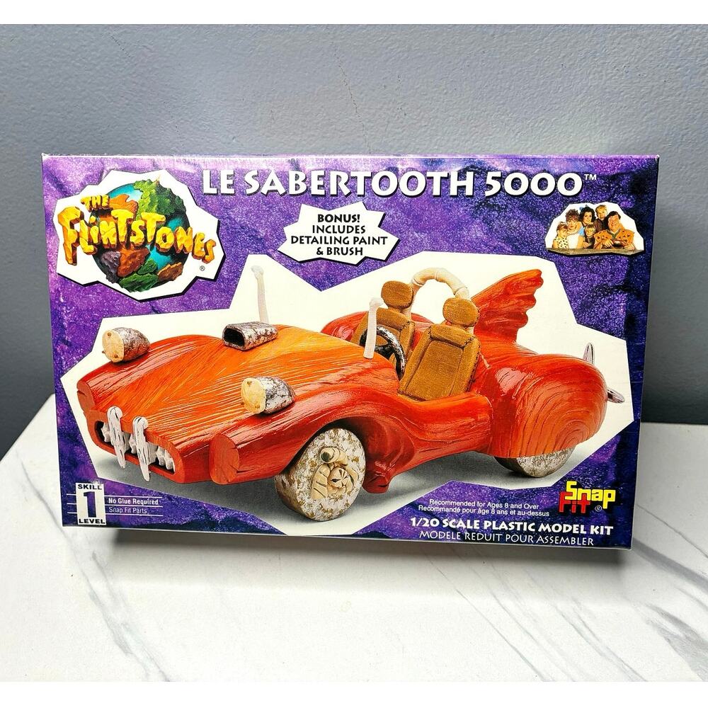 Vintage Flintstones Sabertooth 5000 Model Kit Sealed 90s
